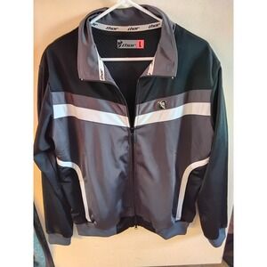 Thor MX Mens Track Jacket Full Zip Colorblock Black Grey White Motocross Large
